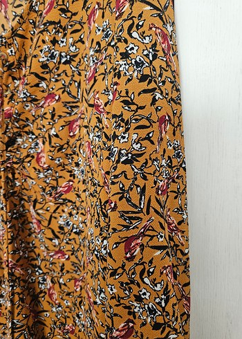 Bohem Uzun Kollu Düğmeli V Yaka Elbise - Görsel 3