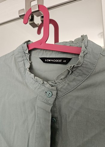 Açık yeşil Uzun  Elbise, Kemerli, Bol Kesim - Görsel 3