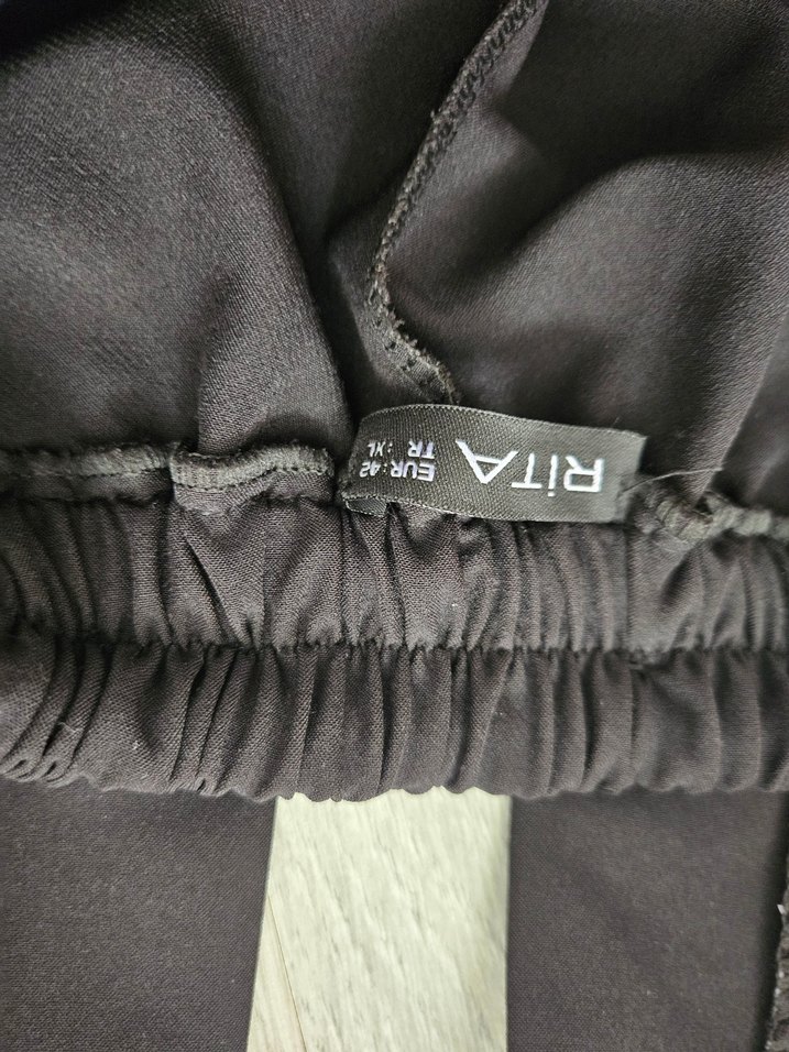 Siyah Uzun Fırfırlı Askılı Elbise - Görsel 3