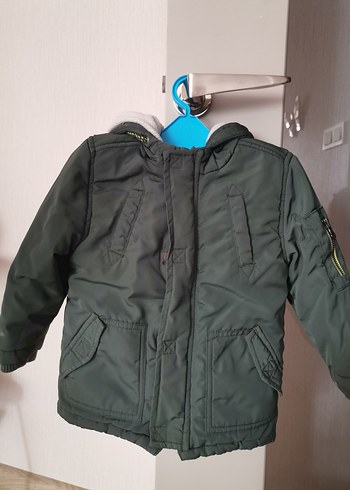 Erkek Çocuk Kamuflaj Desenli Gri Mont - Görsel 2