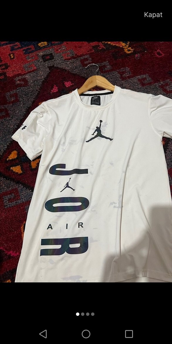 Beyaz Jordan Baskılı Erkek Tişört - Görsel 3