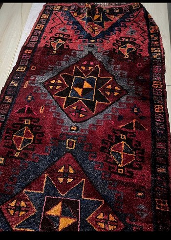 Bordo Desenli Geleneksel Halı 50 senelik kuzey ırak kurt halı - Görsel 4