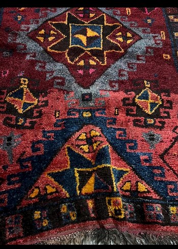 Bordo Desenli Geleneksel Halı 50 senelik kuzey ırak kurt halı - Görsel 3