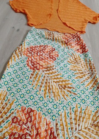 Bohem Çok Renkli Mini Hamile Etek - Görsel 6