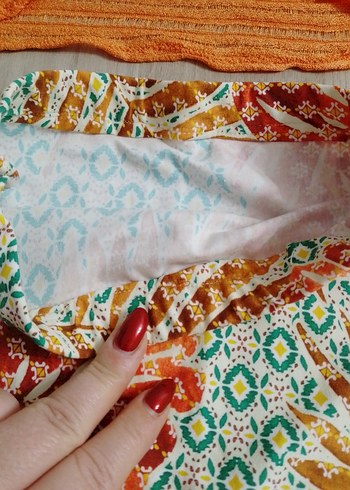 Bohem Çok Renkli Mini Hamile Etek - Görsel 7