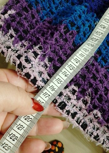 Renkli Bohem Örgü Elbise - Görsel 6