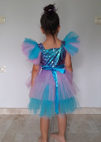 Parlak Pul Detaylı Çocuk  Elbise - Görsel 2