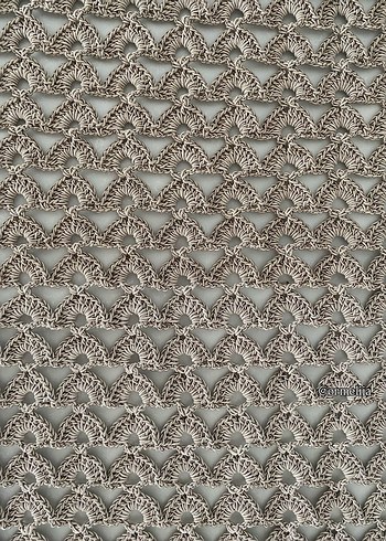 Bej Örgü masa runneri - Görsel 2