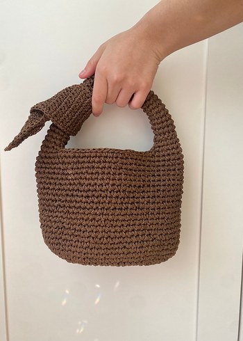 Kahverengi Örgü Kadın Çanta - Görsel 2