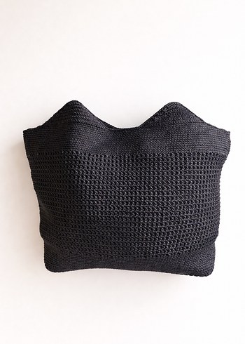 Siyah Örgü Kadın Çanta - Görsel 3