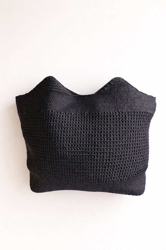 Siyah Örgü Kadın Çanta - Görsel 3