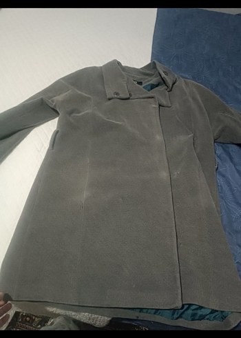 Adl Gri Uzun Hamile Kabanı Düğmeli - Görsel 2