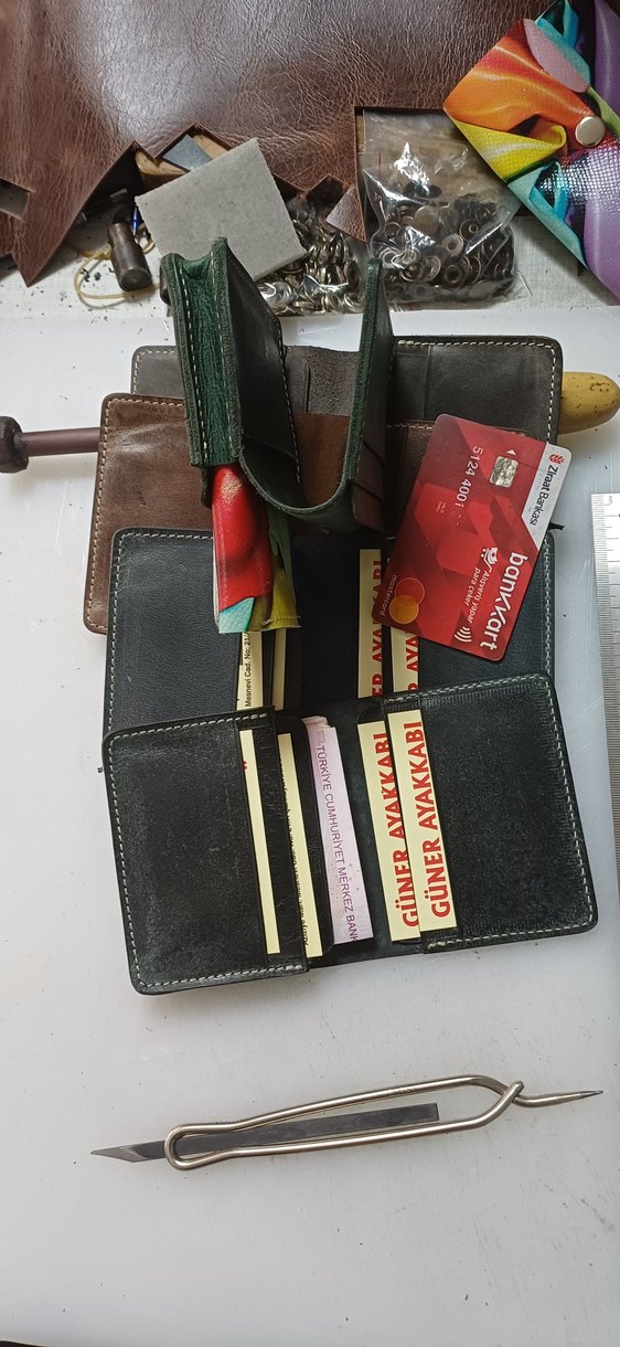 Kahverengi ve Gri Vintage Erkek Cüzdanı - Görsel 2