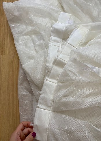 Beyaz Düz Tül Perde - Görsel 2