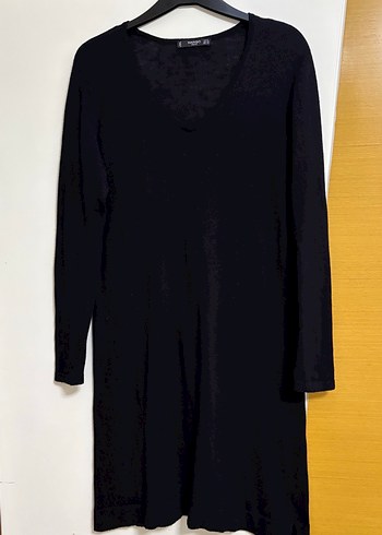 Mango V Yakalı Uzun Kollu Triko Elbise - Görsel 2