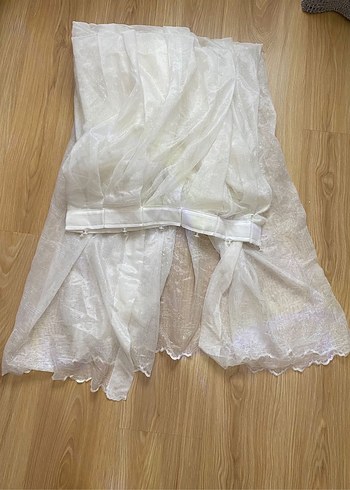 Beyaz Bohem Tarzı Düz Tül Perde - Görsel 2