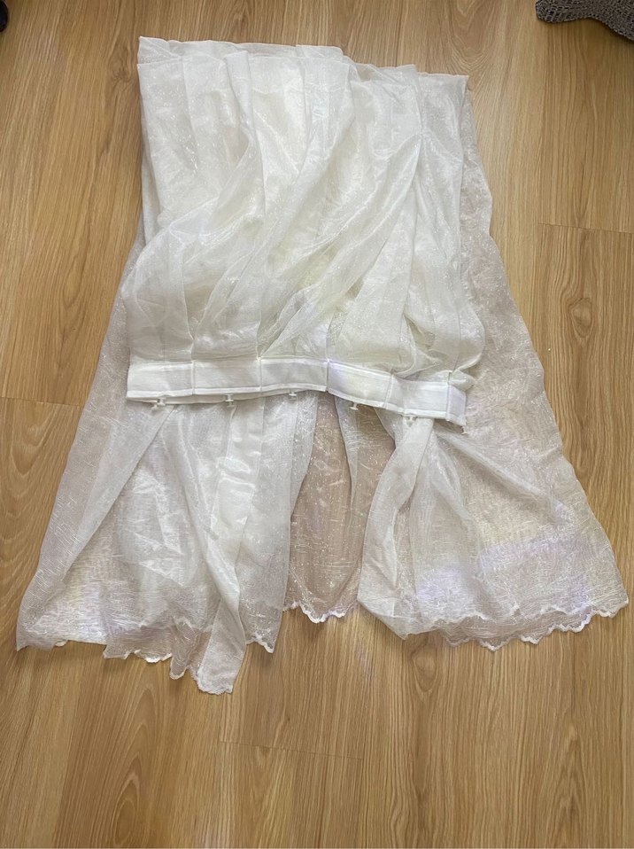 Beyaz Bohem Tarzı Düz Tül Perde - Görsel 2