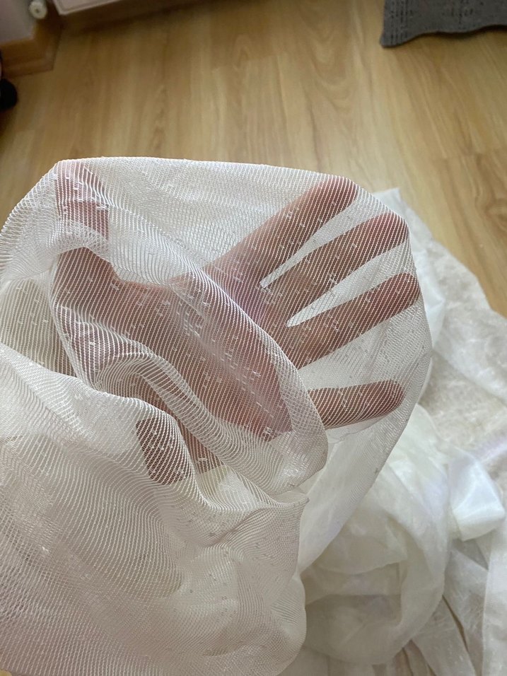 Beyaz Bohem Tarzı Düz Tül Perde - Görsel 3