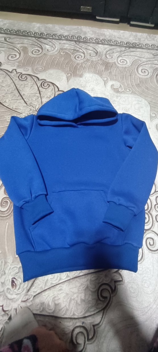 Kızlar erkekler için Mavi Kapüşonlu Eşofman Takımı - Görsel 3
