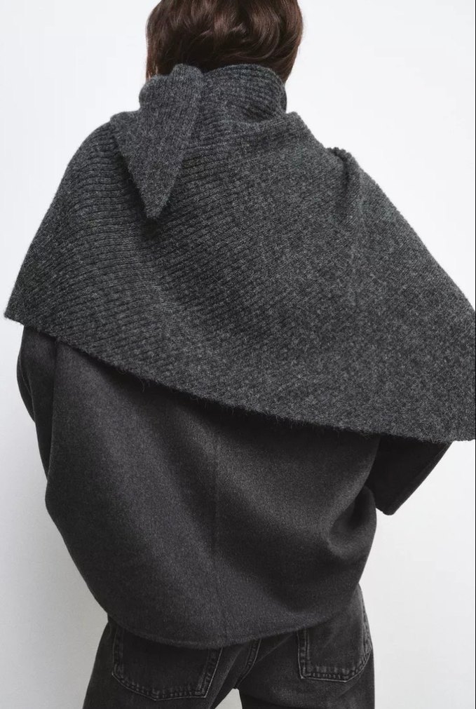 ZARA YÜN KARIŞIMLI EŞARP DETAYLI BLAZER - Görsel 4