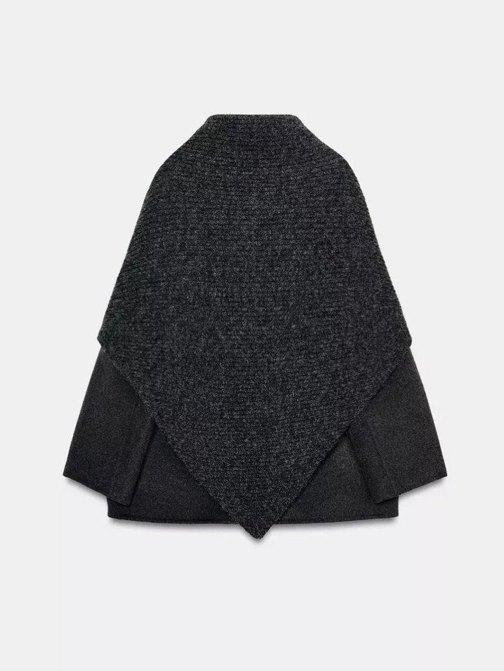 ZARA YÜN KARIŞIMLI EŞARP DETAYLI BLAZER - Görsel 3