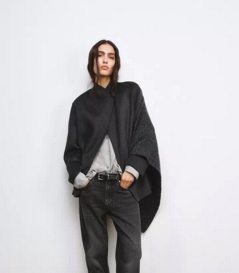 ZARA YÜN KARIŞIMLI EŞARP DETAYLI BLAZER - Görsel 4