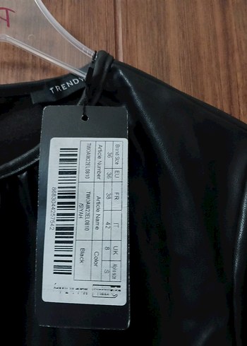 Siyah Deri elbise - Görsel 6