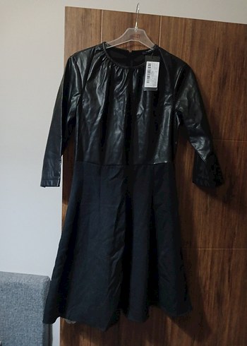 Siyah Deri elbise - Görsel 2