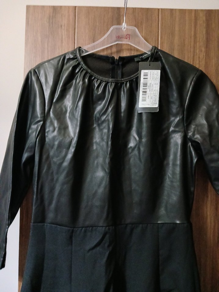 Siyah Deri elbise - Görsel 3