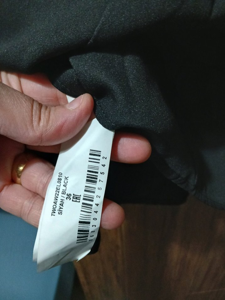 Siyah Deri elbise - Görsel 4