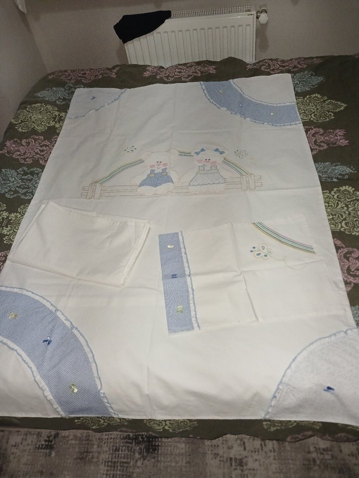 Nakışlı Beyaz nevresim Seti - Görsel 5