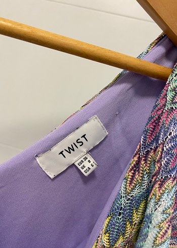 Piliseli V Yaka Çok Renkli Uzun Triko Elbise - Görsel 3