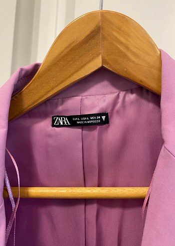 Düğmeli Uzun Mor Kadın blazer elbise - Görsel 3