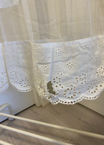 Yazı Baskılı Beyaz Kadın Tişört Elbise - Görsel 4