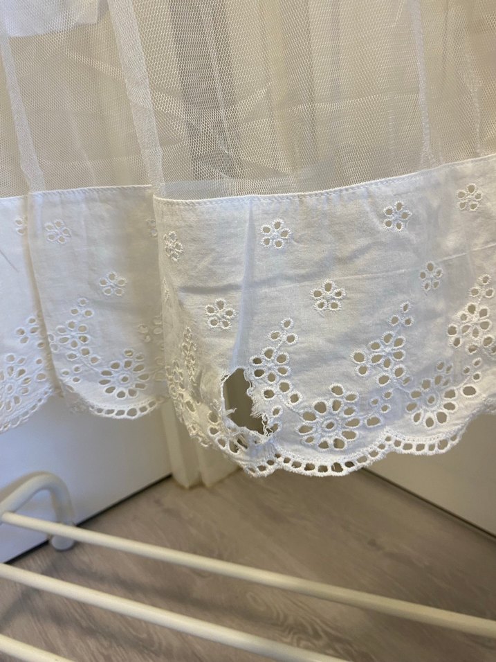 Yazı Baskılı Beyaz Kadın Tişört Elbise - Görsel 4