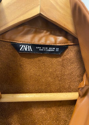 Kahverengi Deri V Yaka Uzun Elbise - Görsel 3