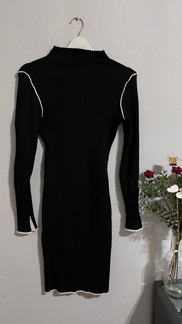 Uzun Kollu Siyah Gotik Uzun Elbise - Görsel 5