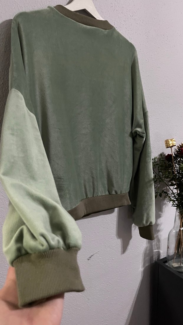 Düğmeli Yeşil Kadın Sweatshirt Polar - Görsel 2