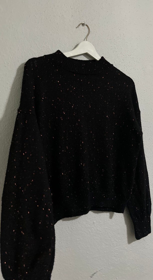 Siyah Örgü Kadın Triko - Görsel 4