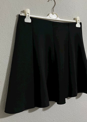 Kadın Siyah Piliseli Mini Etek - Görsel 2