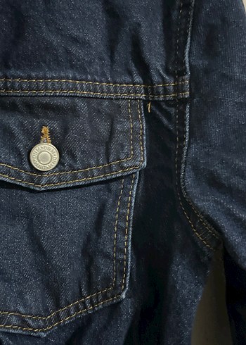 Düğmeli Lacivert Kadın Denim Ceket Elbise - Görsel 6