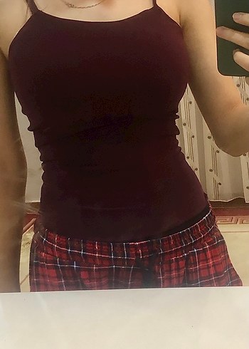 Bordo İnce Askılı   Kadın Atlet - Görsel 4