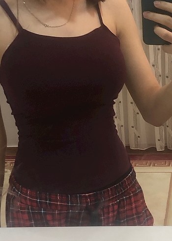 Bordo İnce Askılı   Kadın Atlet - Görsel 2