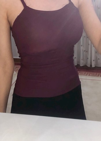 Bordo İnce Askılı   Kadın Atlet - Görsel 5