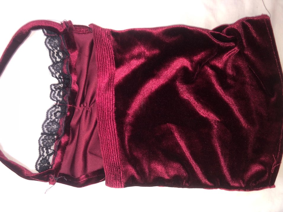 Dantelli Bordo Kadife büstiyer - Görsel 4