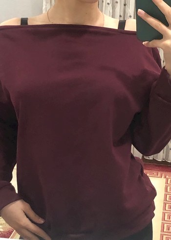 Kayık yaka sweatshirt - Görsel 3