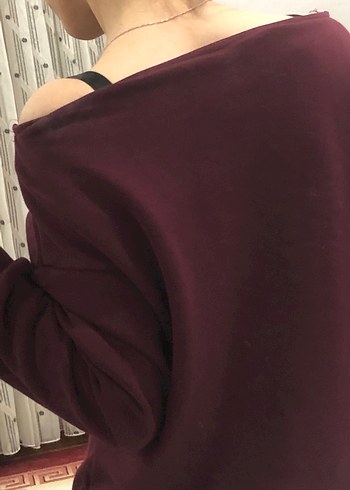 Kayık yaka sweatshirt - Görsel 4