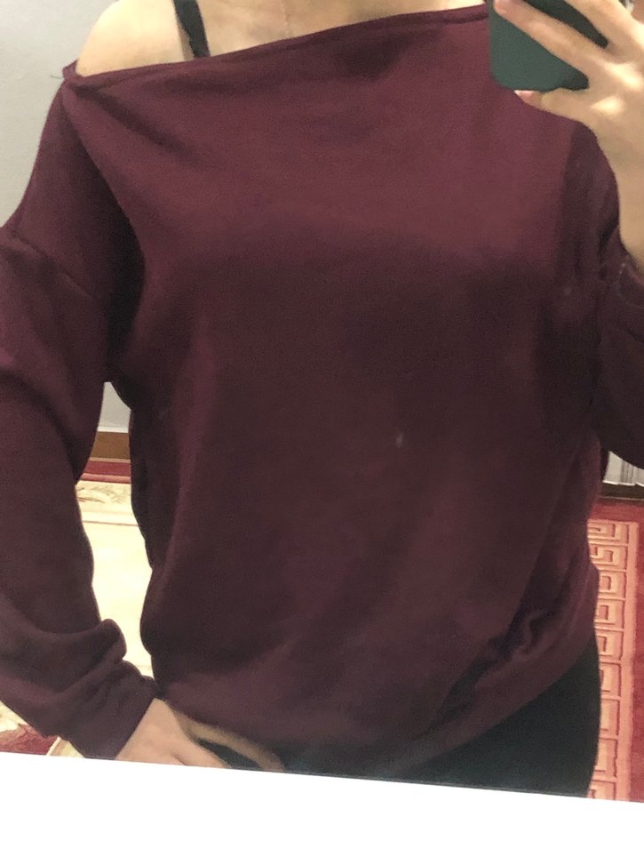 Kayık yaka sweatshirt - Görsel 5