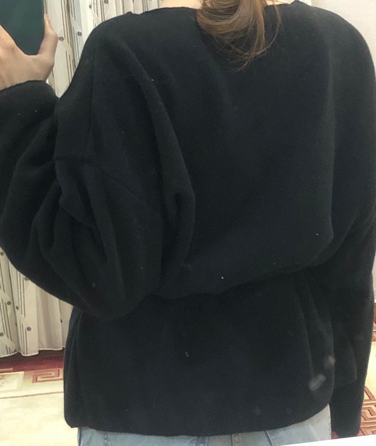 Bağlamalı ince kaşe hırka - Görsel 2