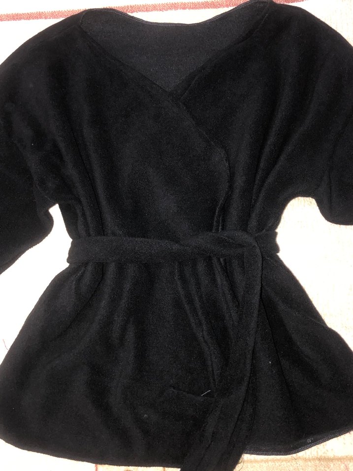 Bağlamalı ince kaşe hırka - Görsel 4